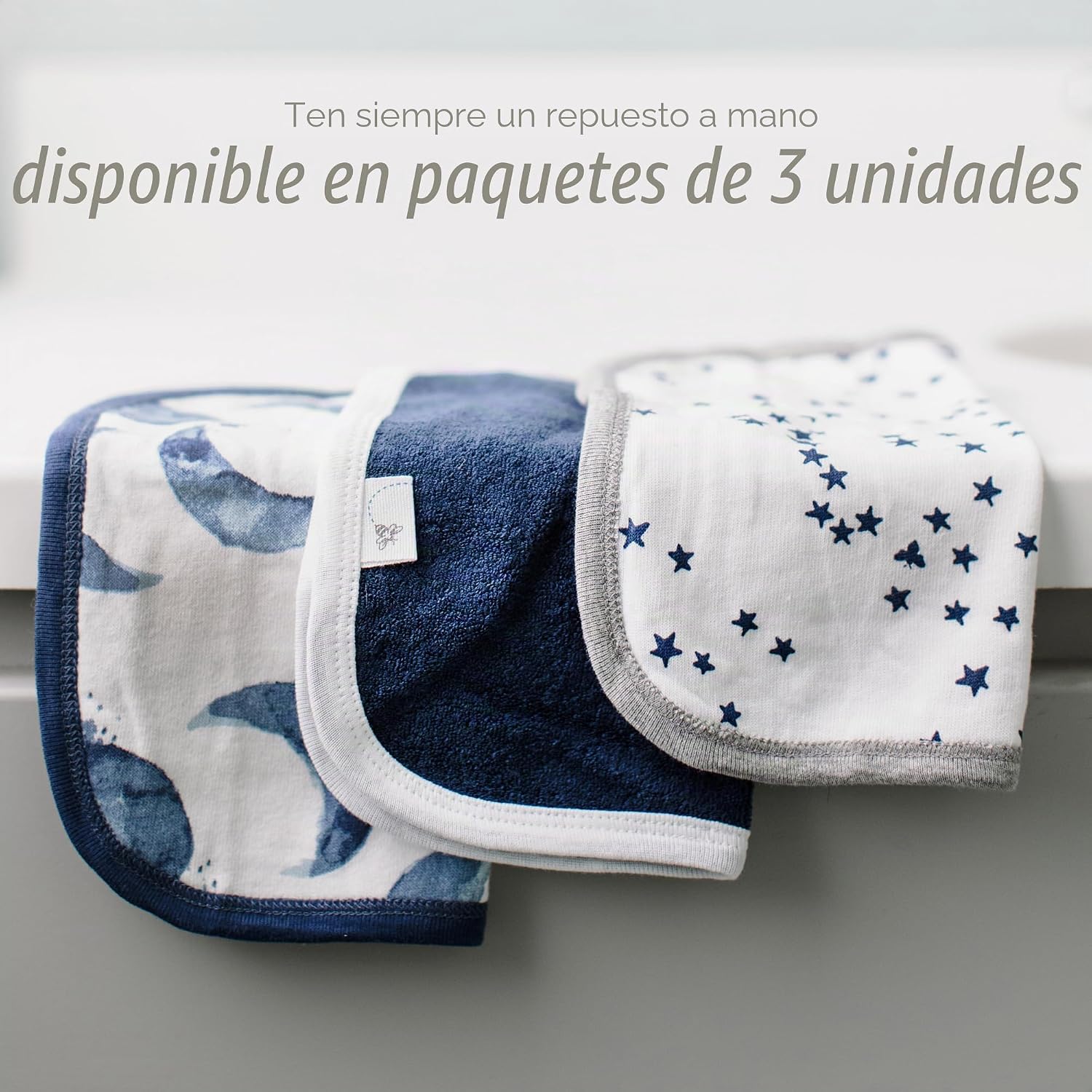Toallitas de baño para bebés Burt's Bees Baby, 100% algodón orgánico, tejido de rizo suave y súper absorbente y tela de rizo tejida | Los paños de baño suaves y suaves de rizo 100 % algodón orgánico son los esenciales perfectos para el baño