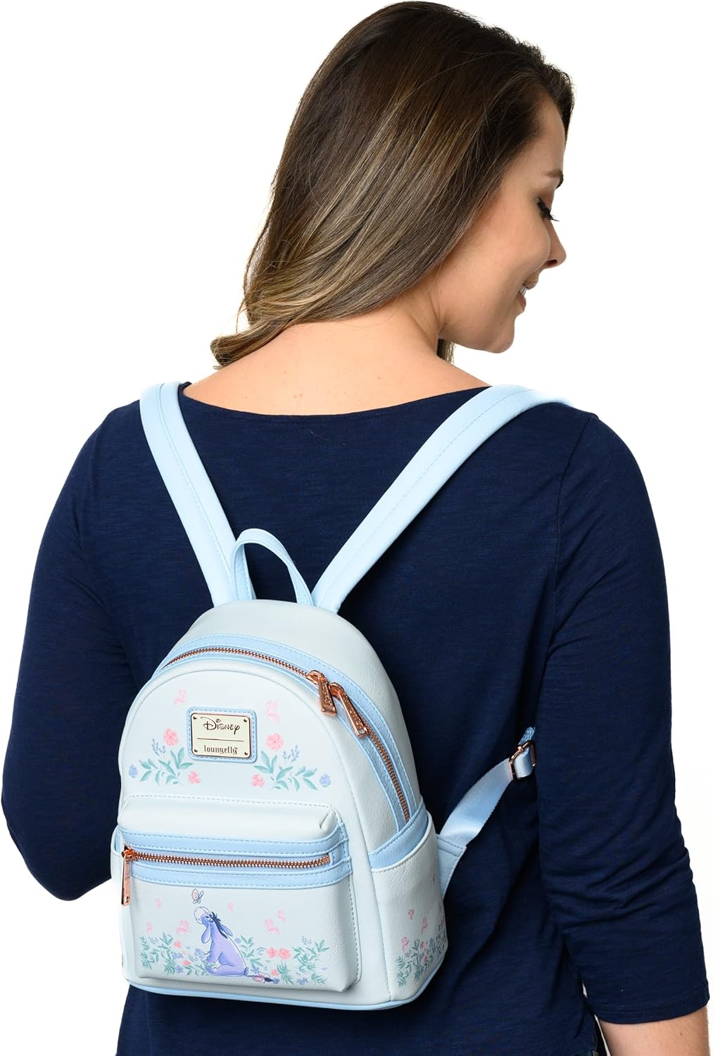 Loungefly Winnie the Pooh Eeyore Mini Mochila Bolso Estampado Floral Correa Doble Bolsa de Hombro