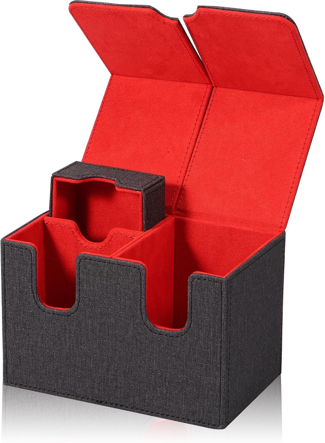 Shuiling Deck Case, Trading Card Case, Deck Box, Storage, Storage Box, Dice Holder, Damecan Holder, Magnet, Leather, Approximately 200 Pieces, Compatible with Various Card Games, Compatible with