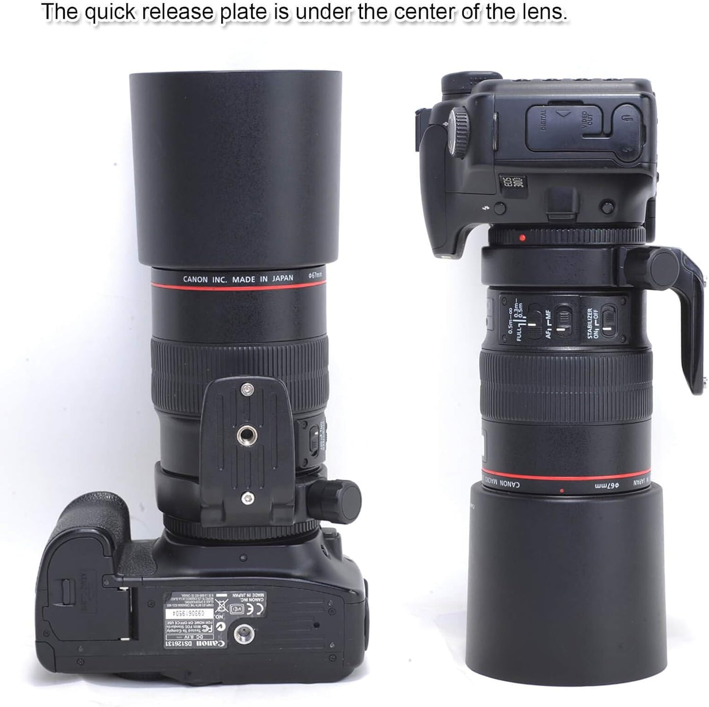 Camera Ring Tripod D, Canon Lens Compatible, EF 100mm f/2.8L Macro IS USM Compatible, Lens Support Collar, Lens Bracket Collar, Tripod Socket, Tripod Mount Ring, Arca-swiss fit Quick Release Plate for