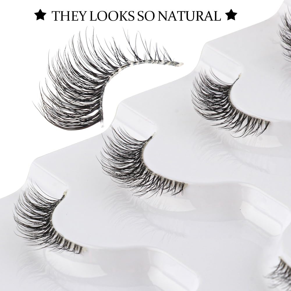 Daily Short 5 Pairs False Eyelashes Fake Mink Eyelashes Ultra Thick Daily Makeup Stage Eyelashes (YK404)