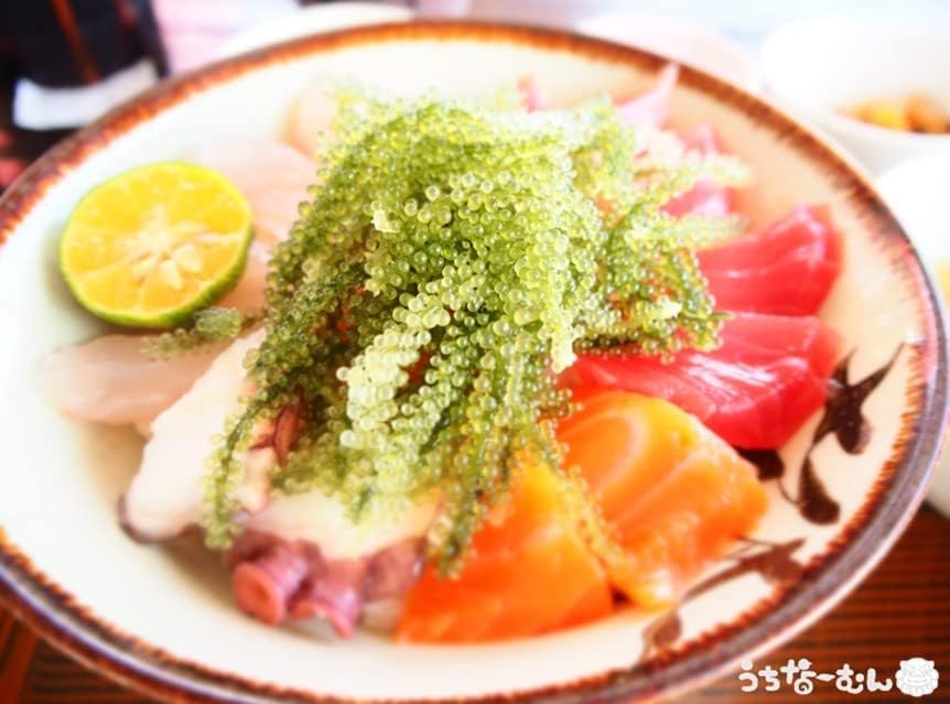 Uchina-Mun, Sea Grapes, Made in Okinawa Prefecture, 1.2 oz (33 g) + Sauce 0.2 oz (7 g) (When returned with water, it will become approximately 1.8 oz (50 g) per Okinawa Souvenir, 1 Box