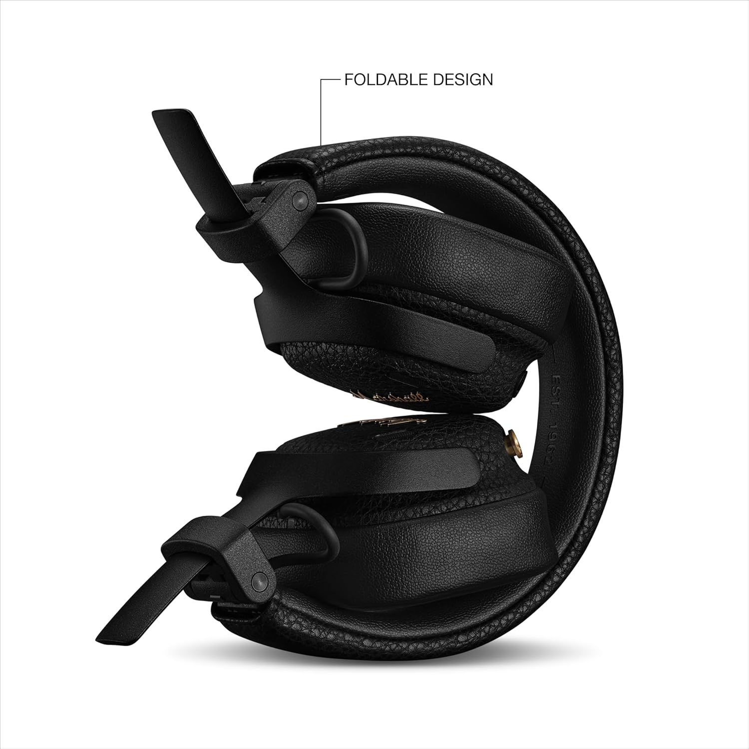 Marshall Wireless Noise Cancelling On-Ear Headphones, Milton A.N.C, Black, Bluetooth, 50 Hours of Continuous Playback, Call Support