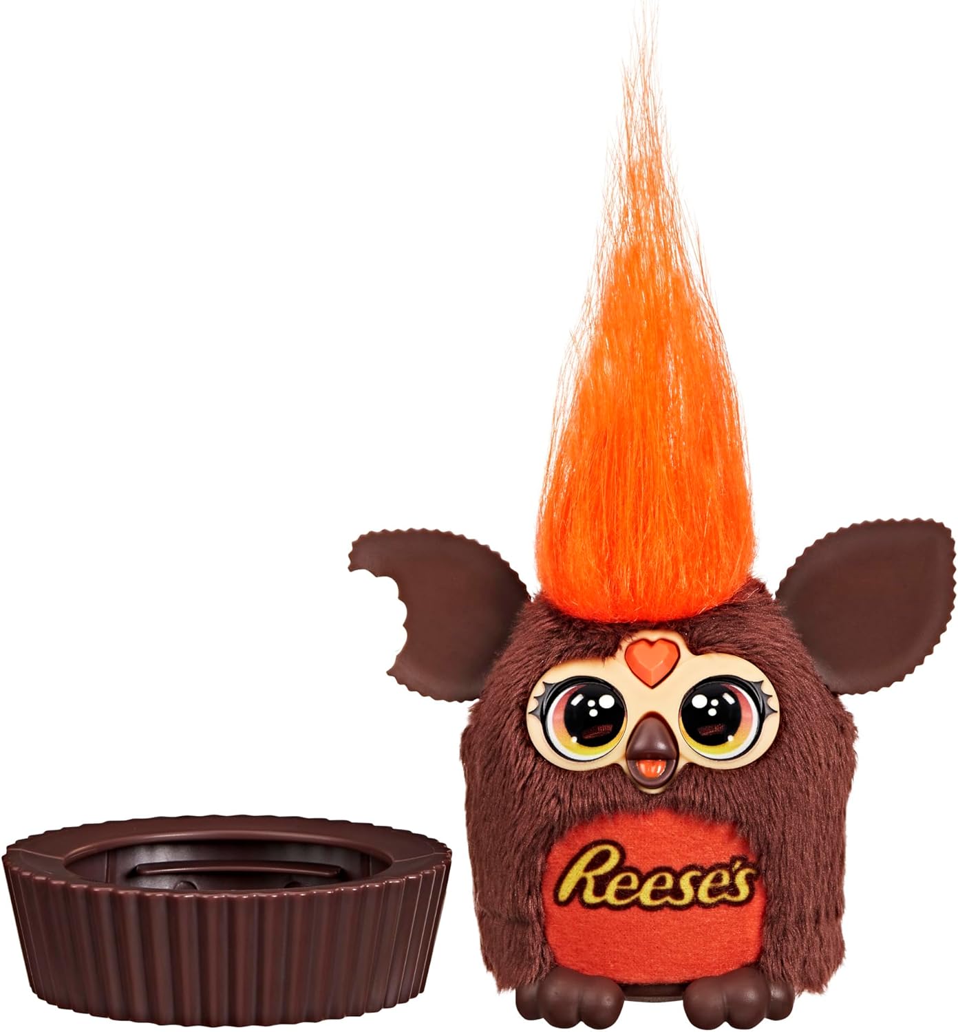 FURBY Furblets REESE'S - Taza de mantequilla de maní pequeña de felpa electrónica de 3 pulgadas, juguetes de caramelo para niños de 6 años en adelante