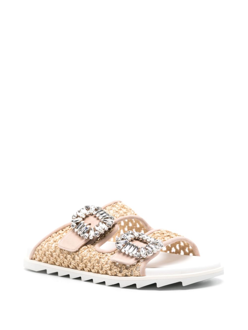 Roger Roger Vivier Slidy Viv Raffia Sandals - Image 8