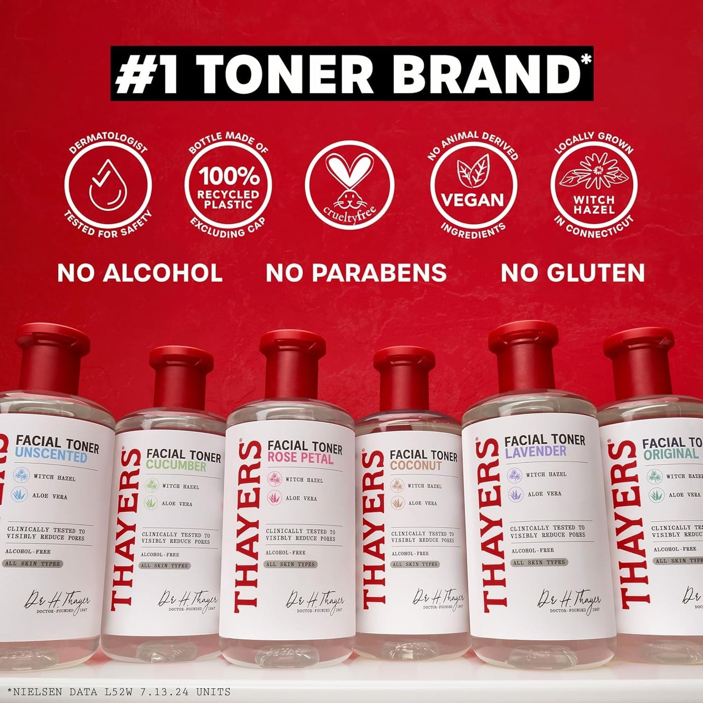 THAYERS Tónico facial lechoso para el cuidado de la piel con Tremella de hongos y ácido hialurónico, tónico facial suave natural, para piel seca y sensible, 12.0 fl oz