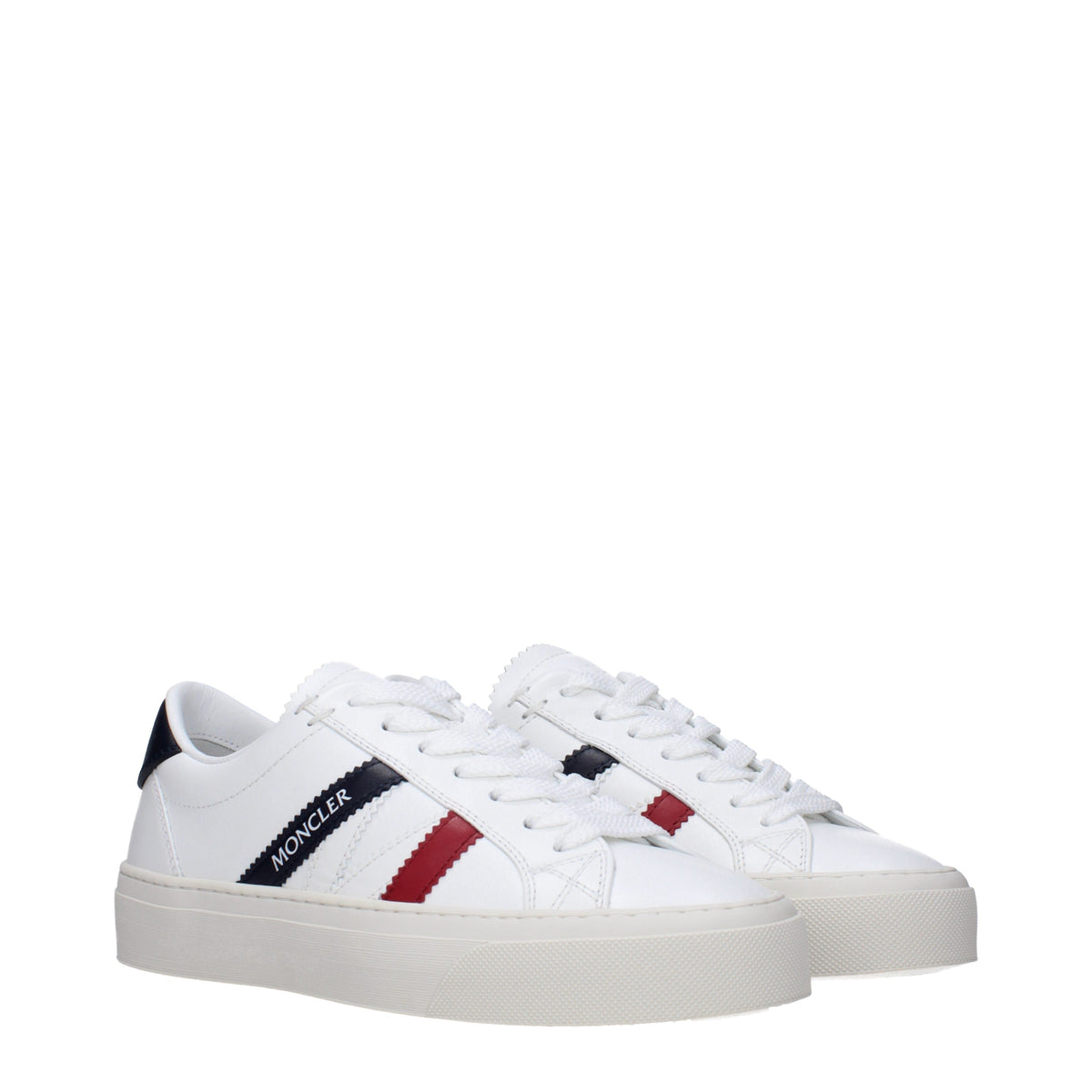 Moncler モンクラースニーカーモナコ2女性レザーホワイト/ブルー - Image 8
