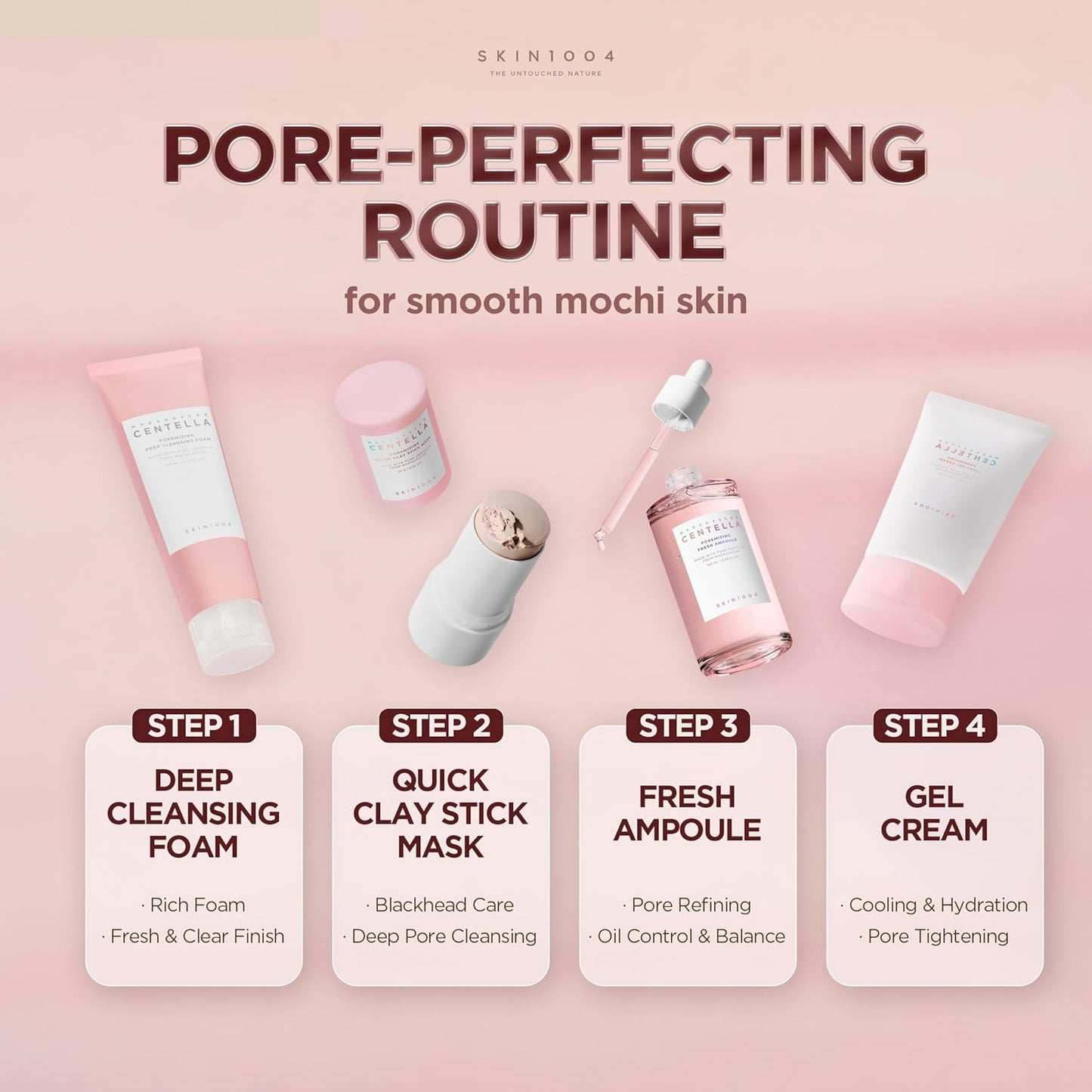 SKIN1004 Máscara de Barra de Arcilla Rápida Poremizing 27g, 0.95oz, Tratamiento Facial Coreano para Minimización de Poros, Máscara de Arcilla Rosa con Sal Rosa del Himalaya y Centella de Madagascar