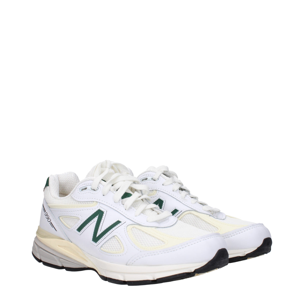 Designer Brand ニューバランススニーカー990マンレザーホワイト/グリーン - Image 8