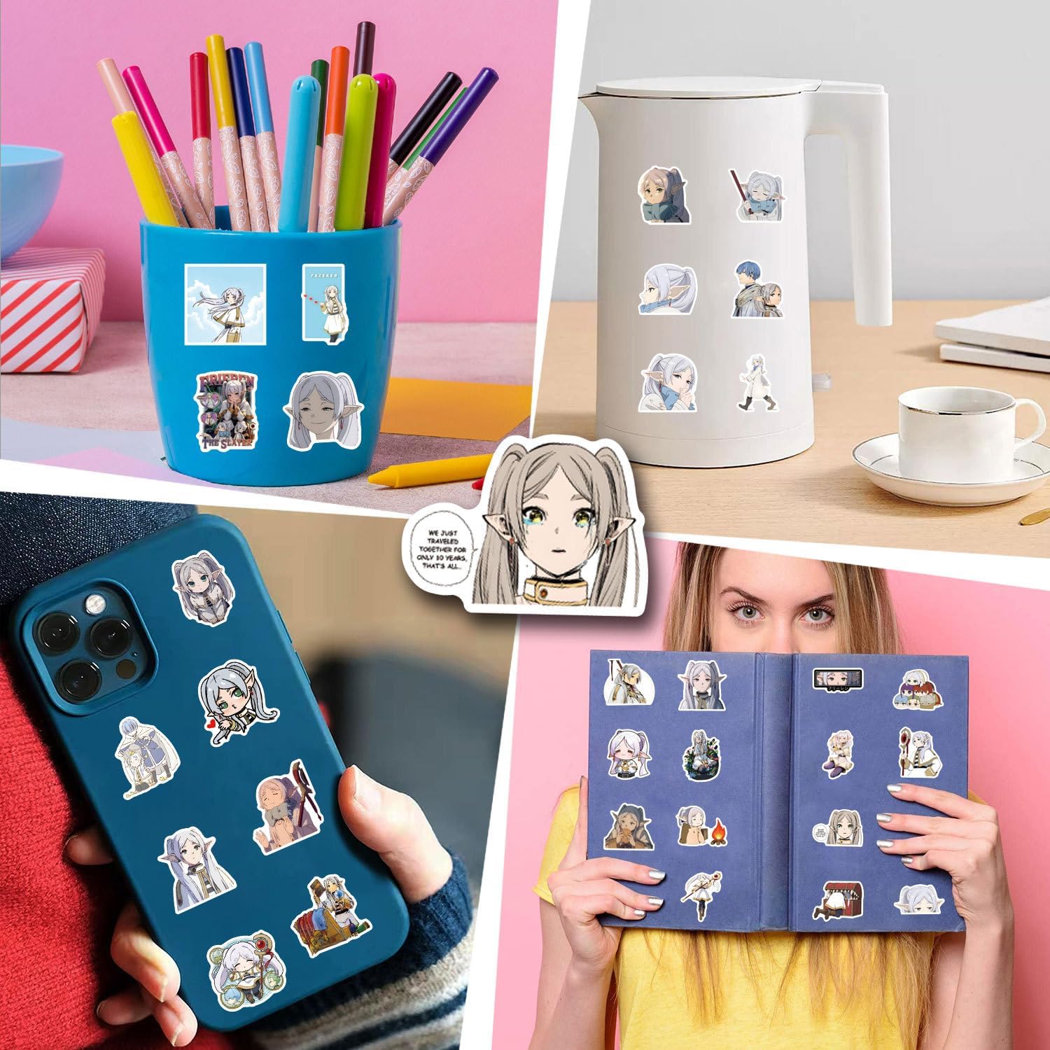 110 pieces Funeral Freeren Himmel Fern Stark Stickers Set, Anime, Cartoon Stickers, Cute, Notebook Stickers, Children's Stickers, Waterproof PVC Stickers, Character Goods, Surroundings, Popular