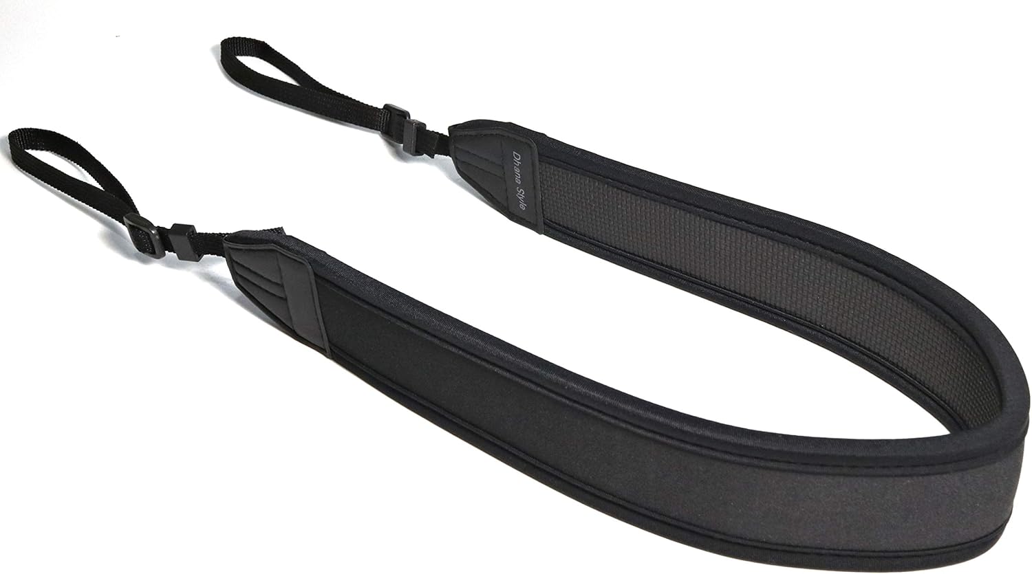 カメラ ネック ストラップ 一眼レフ ・ ミラーレス・ コンパクト カメラ用 クッション性 ネオプレーン 素材 で肩への負担を軽減 シンプル ブラック