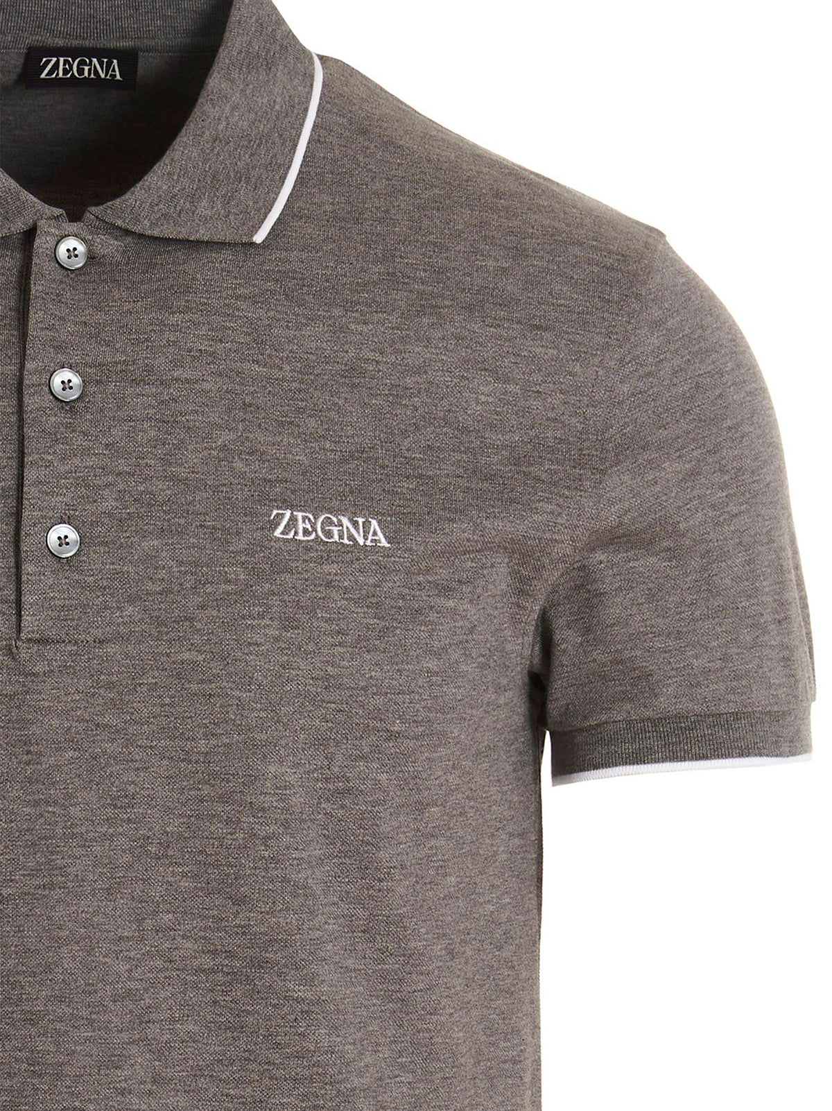 Zegna Zegna Logo Embroidery Polo Shirt - Image 8