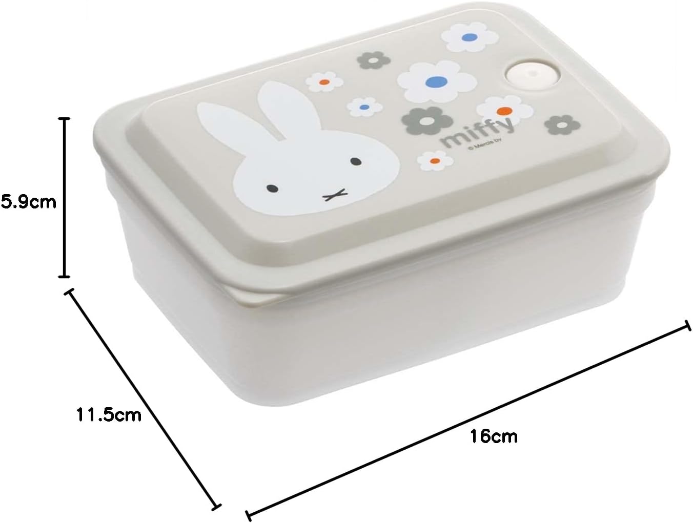 Skater PAS6AG-A Silver Ion Storage Container, Ag+ Antibacterial, Fluffy, Gasket, One-piece, Air Valve Included, 1 Tier, 20.3 fl oz (600 ml), Miffy Monotone