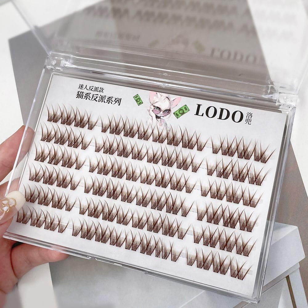 3D Brown False Eyelashes Long Natural Volume Segment Cluster Eyelashes DIY Eyelash Extensions Handmade
