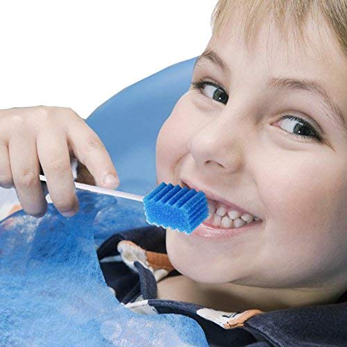 Hisopos de cuidado bucal desechables - Azul 100 unidades