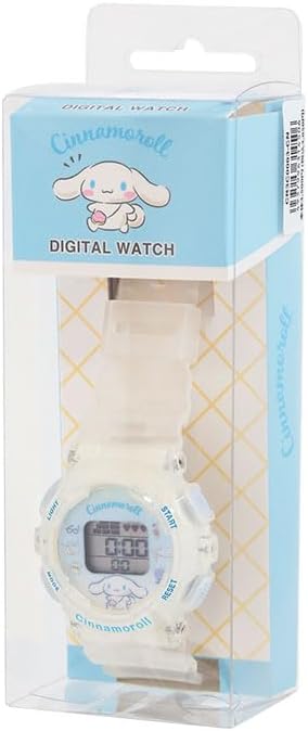 Sunflame CR3C0003-CNC Wristwatch, J-Axis Sanrio Cinnamorol, Digital Watch, Backlight, Alarm Function, For Girls, Clear