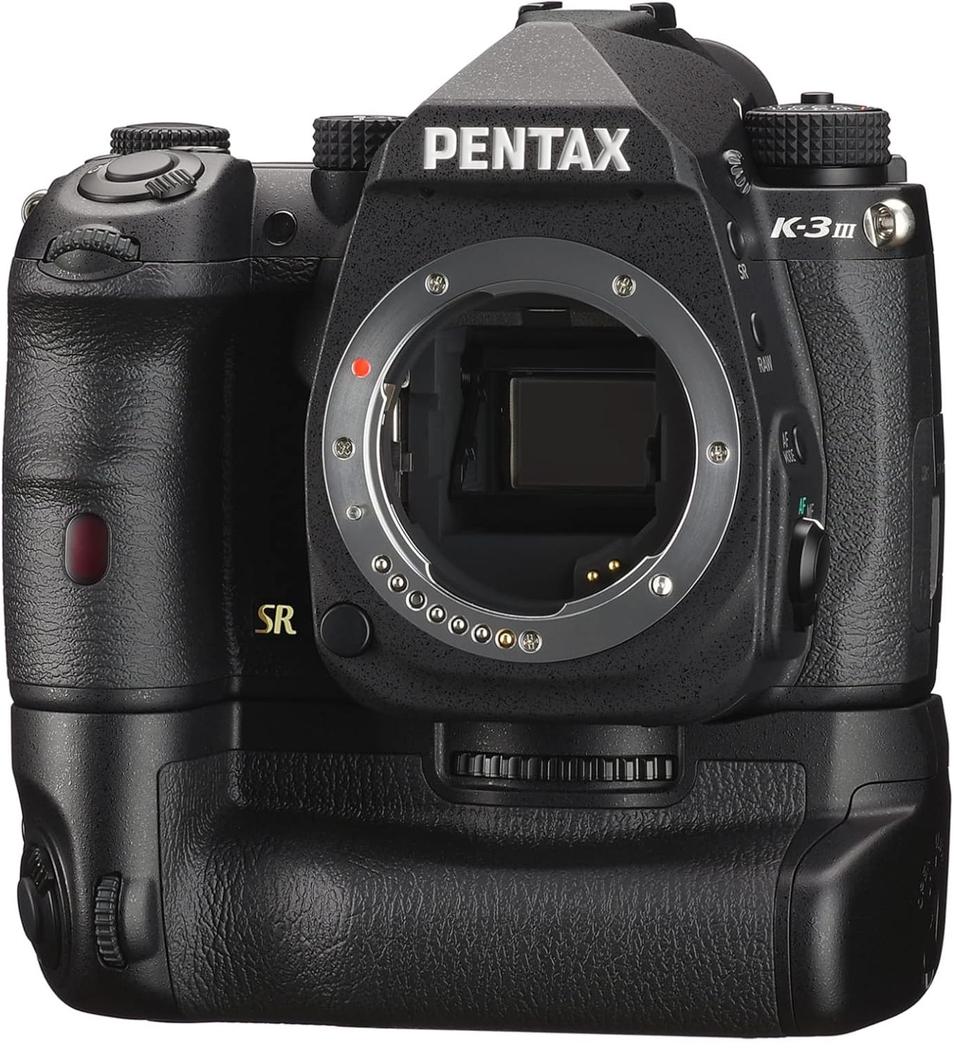 Pentax K-3 Mark III DSLR Camera Body (Black) - Professional Photo Gear with Weather Sealing - Full Frame Sensor - 4K Video Recording Bundle with Strap, 64GB Memory Card and Grips (4 Items)
