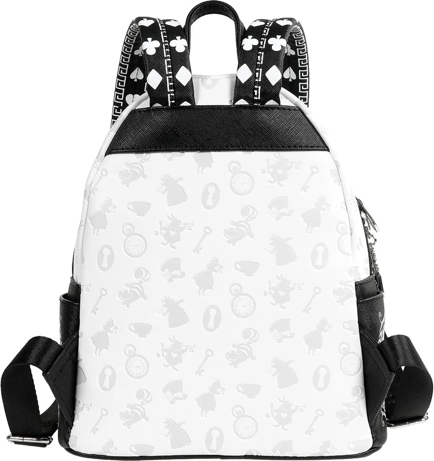 Loungefly Disney Alicia en el país de las maravillas - Mini-mochila | Piel sintética, detalles bordados y bordados, correas ajustables