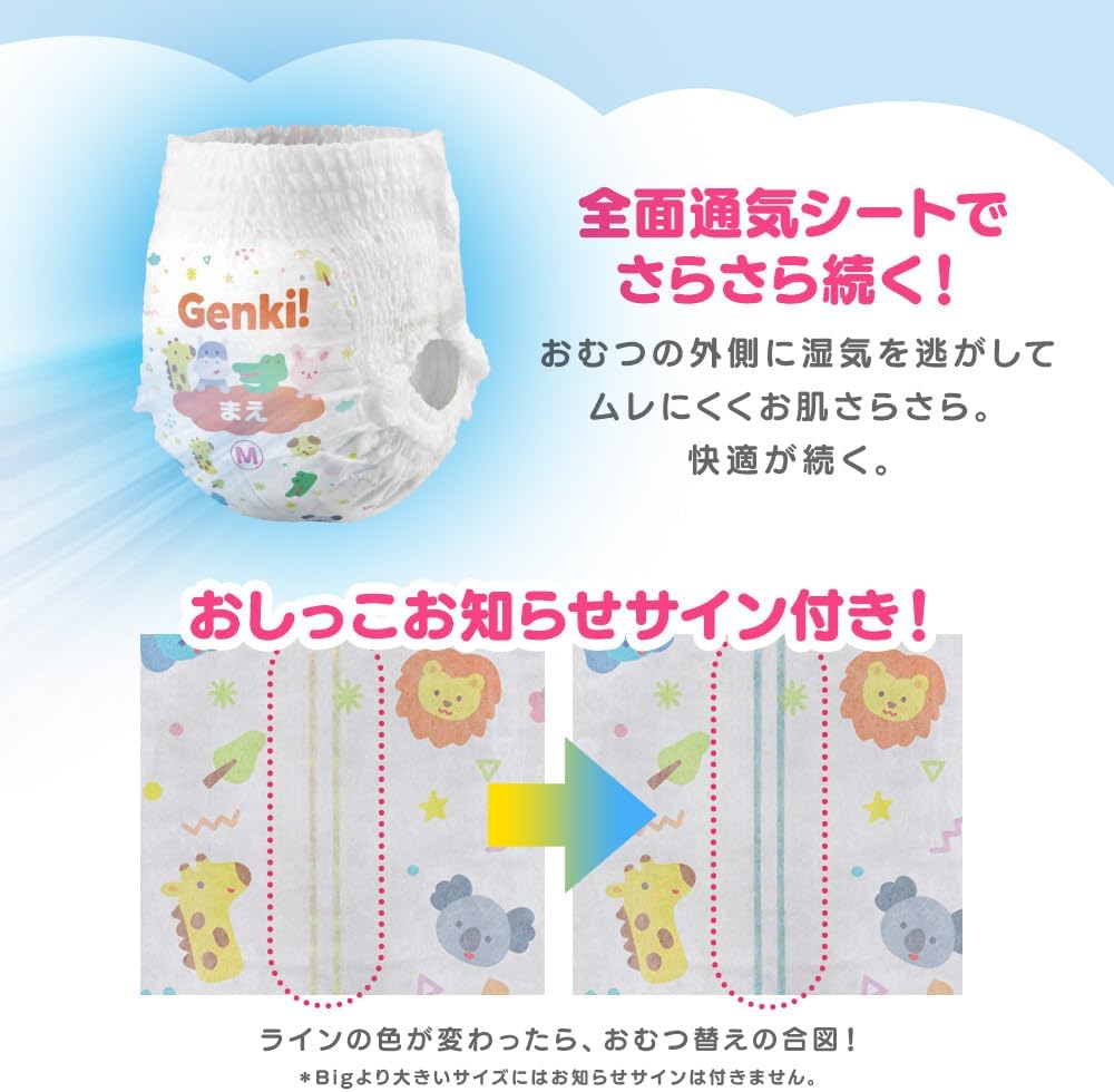 Iris Ohyama (IRIS OHYAMA) [Pants M Size] Genki! Diaper Case Item, 150 Pieces (50 Pieces x 3)