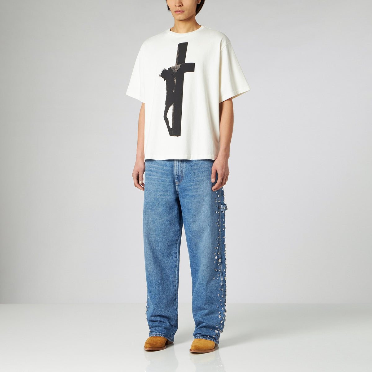 1989 1989年のスタジオオーバーデニムパンツクリスタル - Image 8