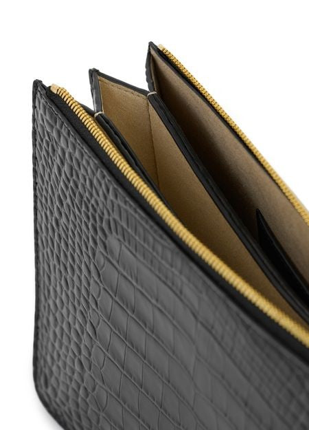 TOTEME Croc-effect tri-compartment leather clutch - Image 8