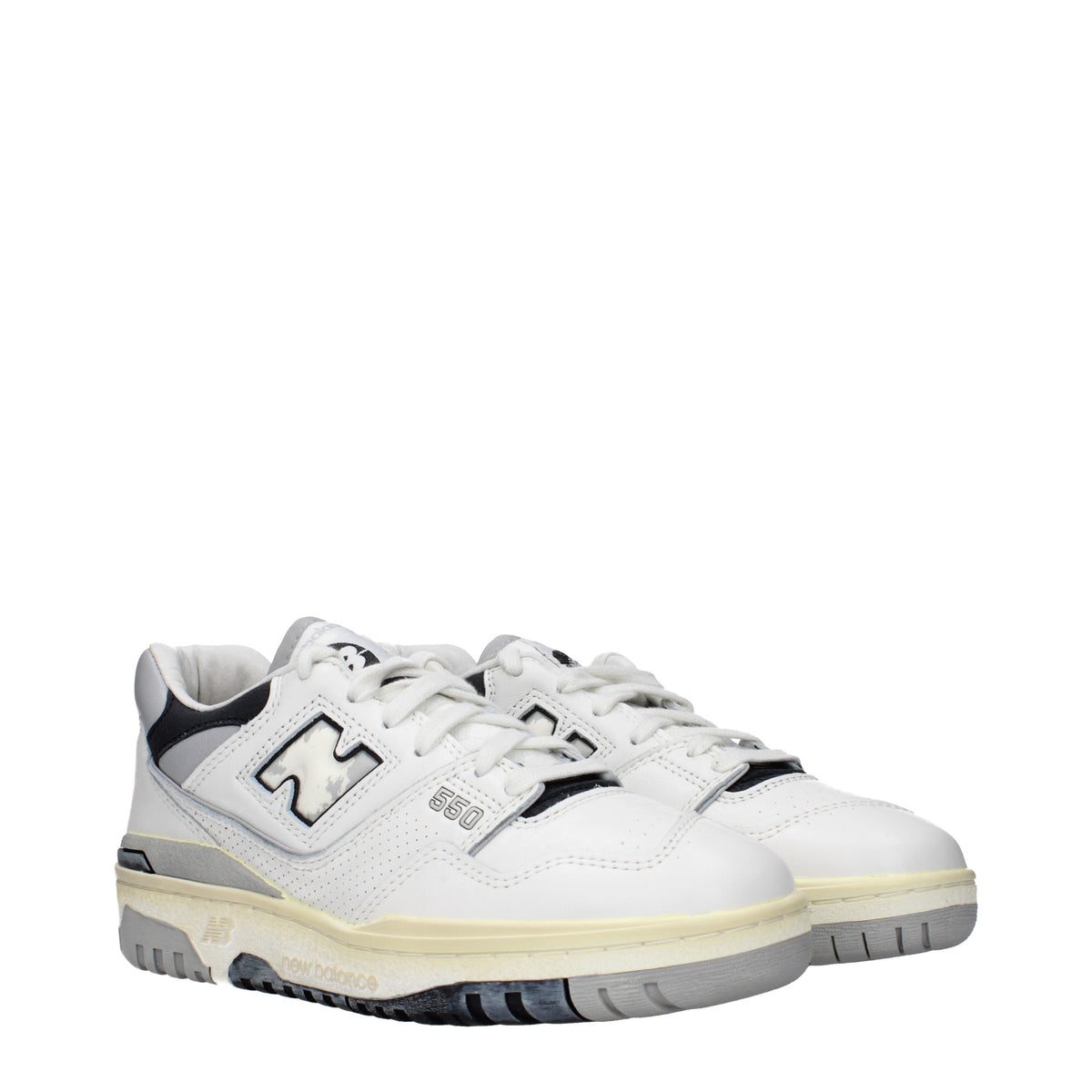Designer Brand ニューバランススニーカー550メンズレザーホワイト/ライトグレー - Image 8