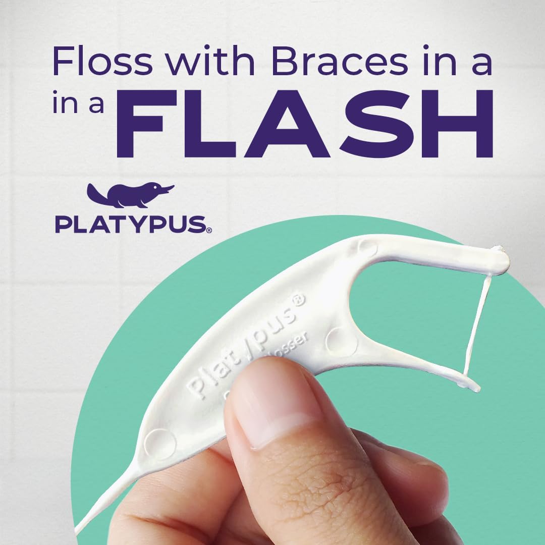 Platypus Hilo dental de ortodoncia para aparatos ortopédicos, 40 unidades (paquete de 1), púas ortográficas para adultos y niños, se adapta debajo del alambre del arco, no daña, fomenta los hábitos de