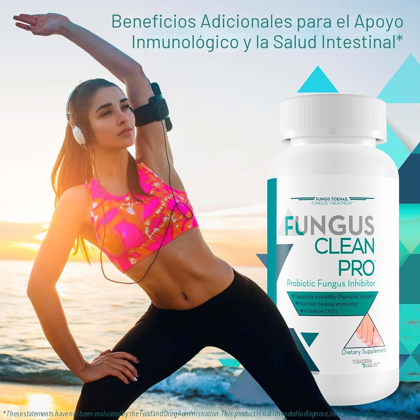 Fungus Clean Pro - Inhibidor probiótico de hongos - Lucha contra los hongos de adentro hacia afuera con este potente probiótico de defensa de hongos que protege tu