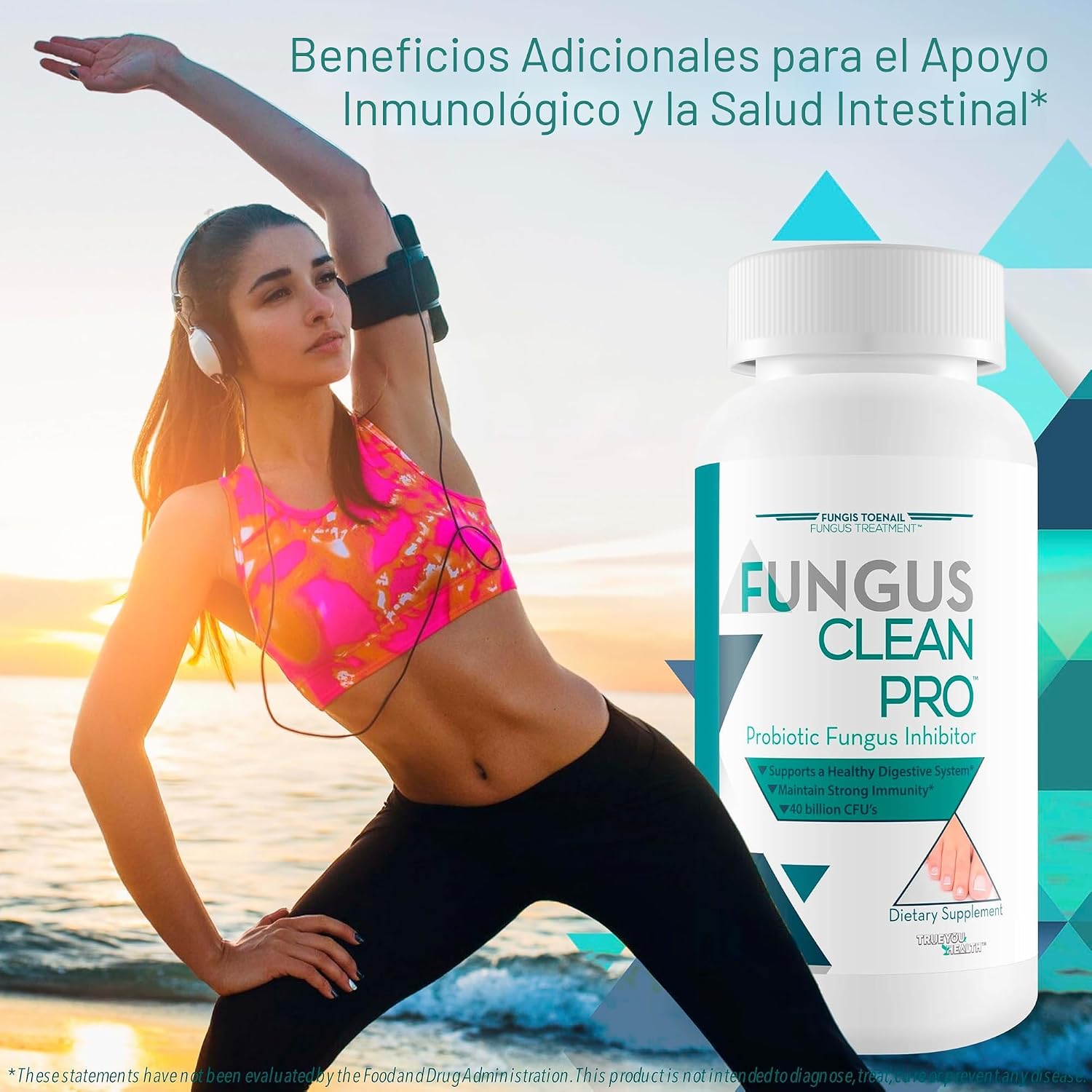Fungus Clean Pro - Inhibidor probiótico de hongos - Lucha contra los hongos de adentro hacia afuera con este potente probiótico de defensa de hongos que protege tu