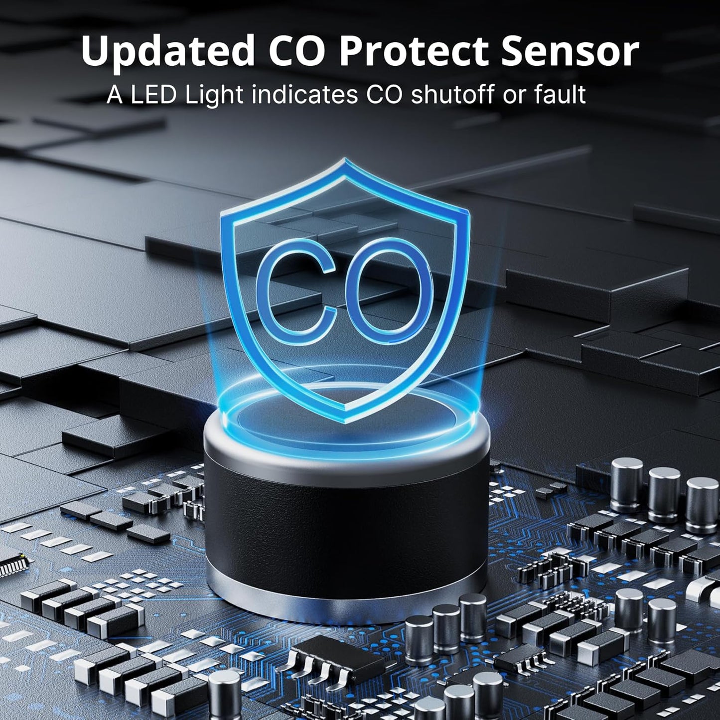 3800W Gas Powered Portable Inverter Generator with CO Sensor Gas Generator ECO Mode Digital Display Parallel Support EPA Compliant Long Working Time Camping Tailgate Home Quiet Lightweight