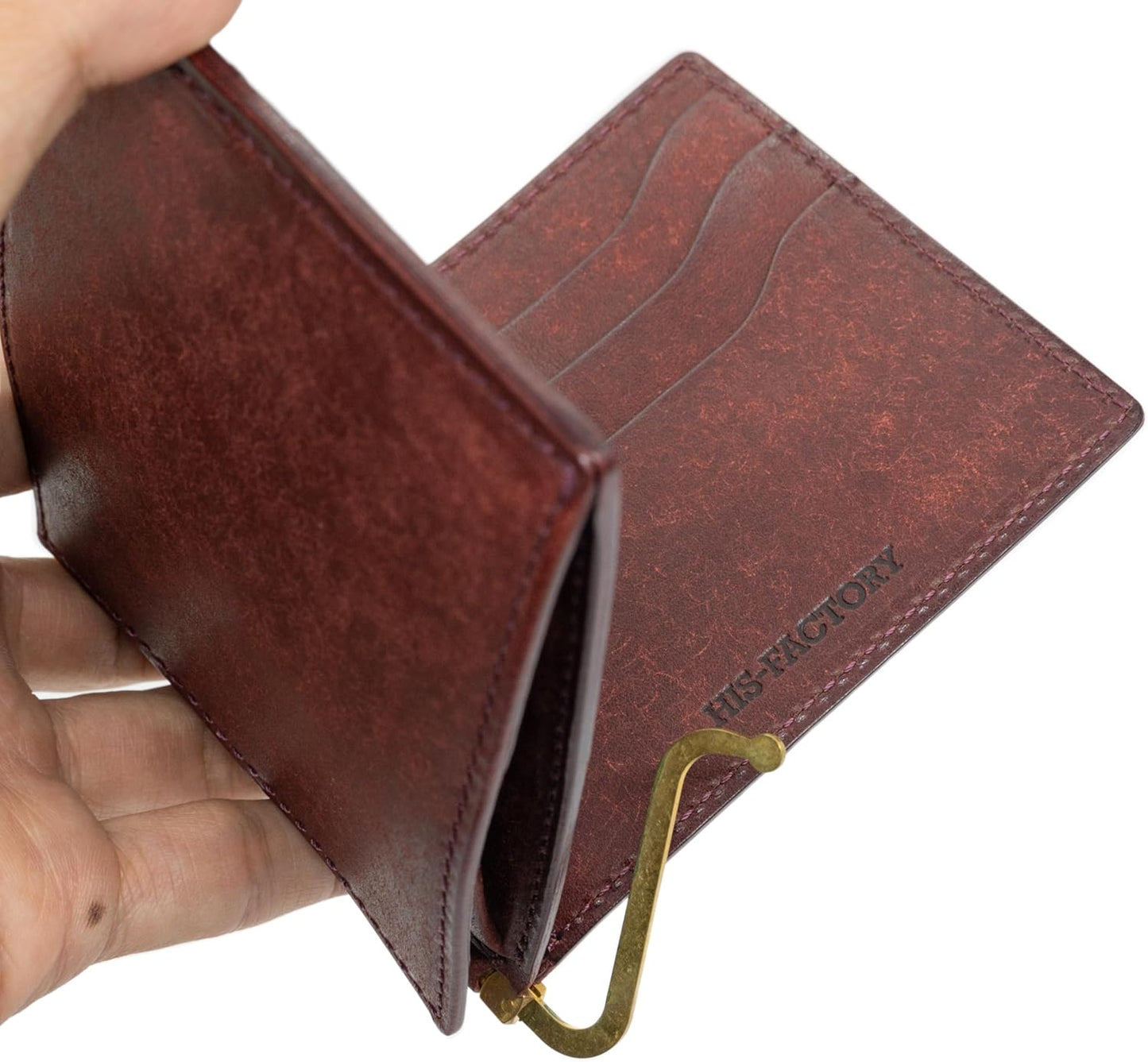 Hizu Factory Money Clip (with Coin Pocket), Pueblo Genuine Leather, Made in Japan, Artisan Handmade, Cotinella