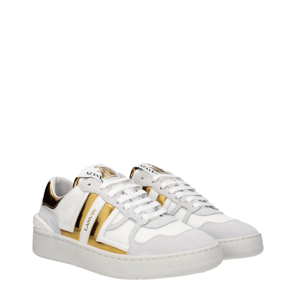 Lanvin ランバンスニーカークレイレディースファブリックホワイト/ゴールド - Image 8