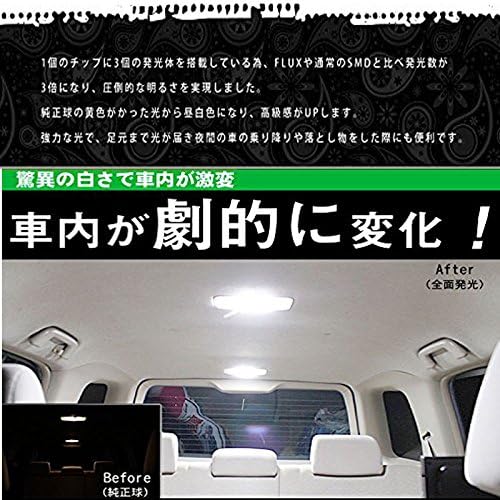 Improved LED Room Lamp, LED Bulb, Toyota Prius 8-Piece Set, Prius 30 Series, Prius α, ZVW30, ZVW40, ZVW41, PHV35 Series, Exclusive Design, Custom Parts, e-auto fun Authentic Product