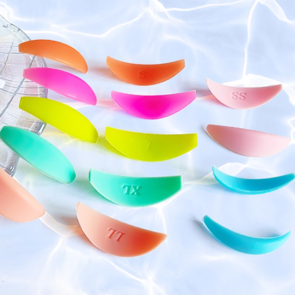 Libeauty 14 Pcs Eyelash Rising Pads Reusable Eyelash Lifting Rod Professional Silicone Lash Perma Rod for All Eye Shapes Lash Curler Shield