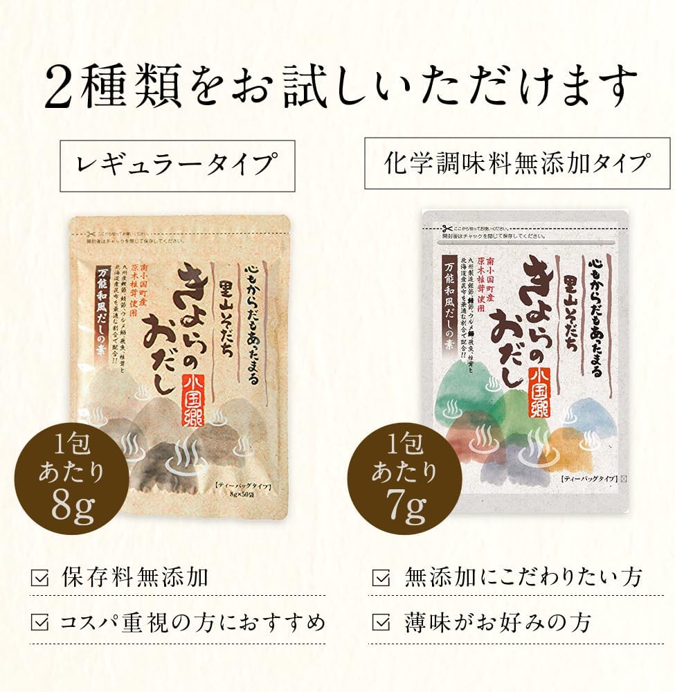 Kiyora Dashi Dashi Pack (0.2 oz (7 g) x 50 Pieces, Made with Haraki Shiitake Mushrooms Produced in Kumamoto Prefecture, All-Purpose Dashi (NO Chemical Seasoning / Additive-Free / Domestic), Shiitake
