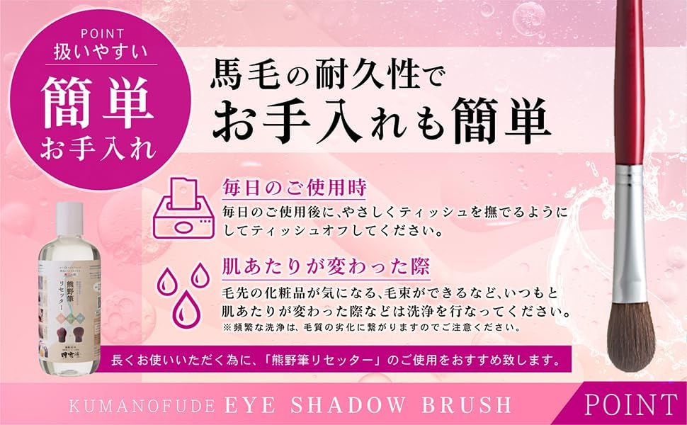 Hakuundo Kumano Brush, Nose Shadow Brush, Concealer Brush, Makeup Brush, Eye Makeup, Makeup Brush, Durable, Easy to Clean, Compact Round