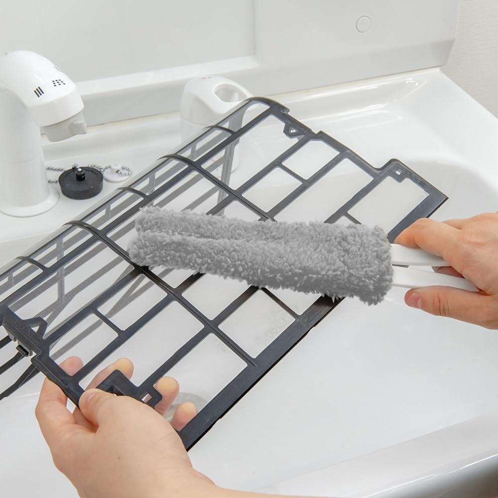 Azuma Industrial Air Conditioner Slit Key Cleaner Main Unit Washable and Reusable Mop Replaceable Wipes Black Mold and Dust from Air Conditioner Vents and Louvers Wipe Width 15 cm (Tip 6 cm) BA650GY
