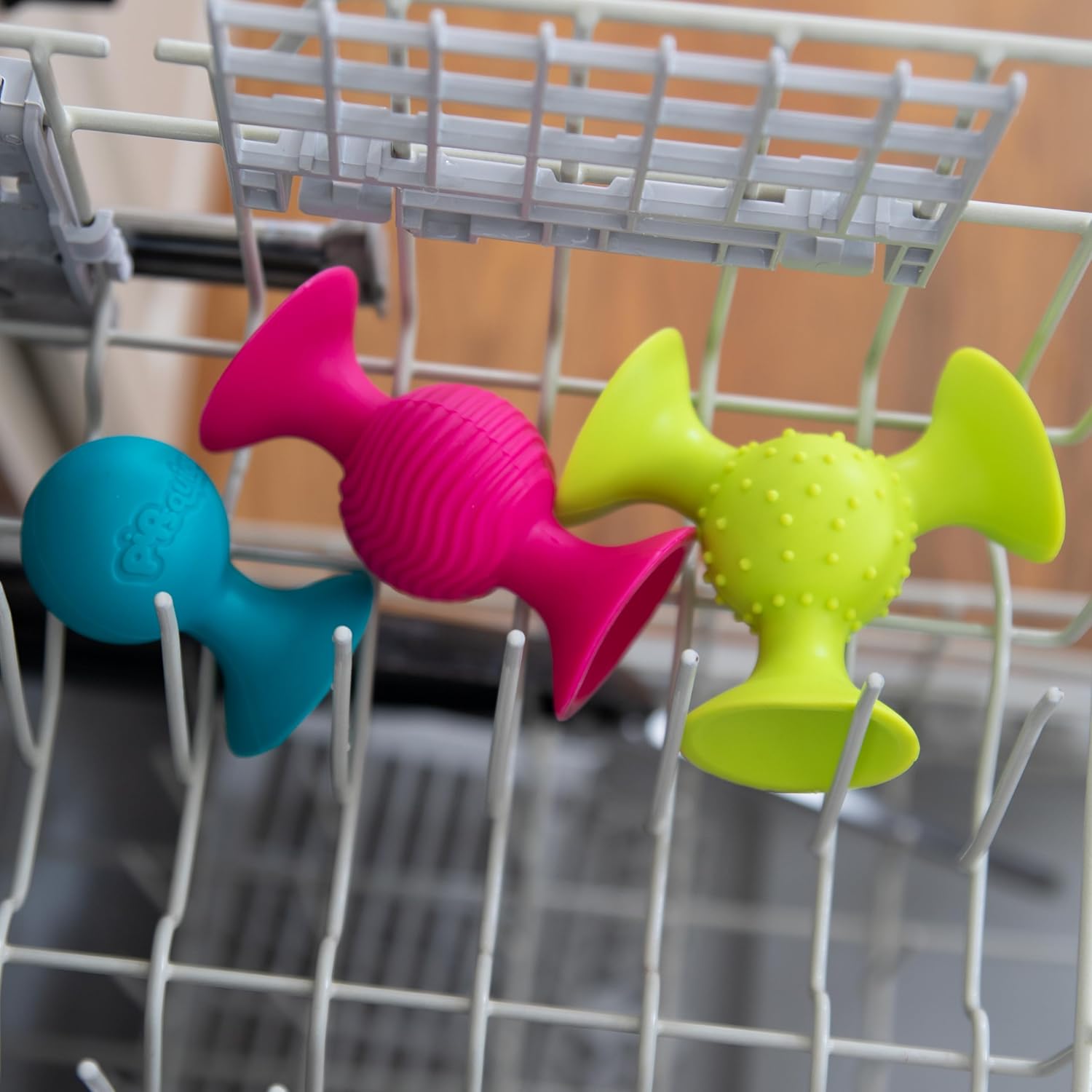 ファットブレイン(Fat Brain Toys) 赤ちゃんおもちゃ ピップスクイグズ 3個セット 吸盤付き FA089-1 正規品