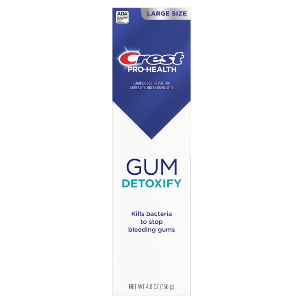 Pasta dental Crest Pro-Health Desintoxicación de las encías Deep Clean 4.8 onzas - Pasta de dientes anticaries, antibacteriana con flúor, clínicamente probada, protección de las encías y el esmalte