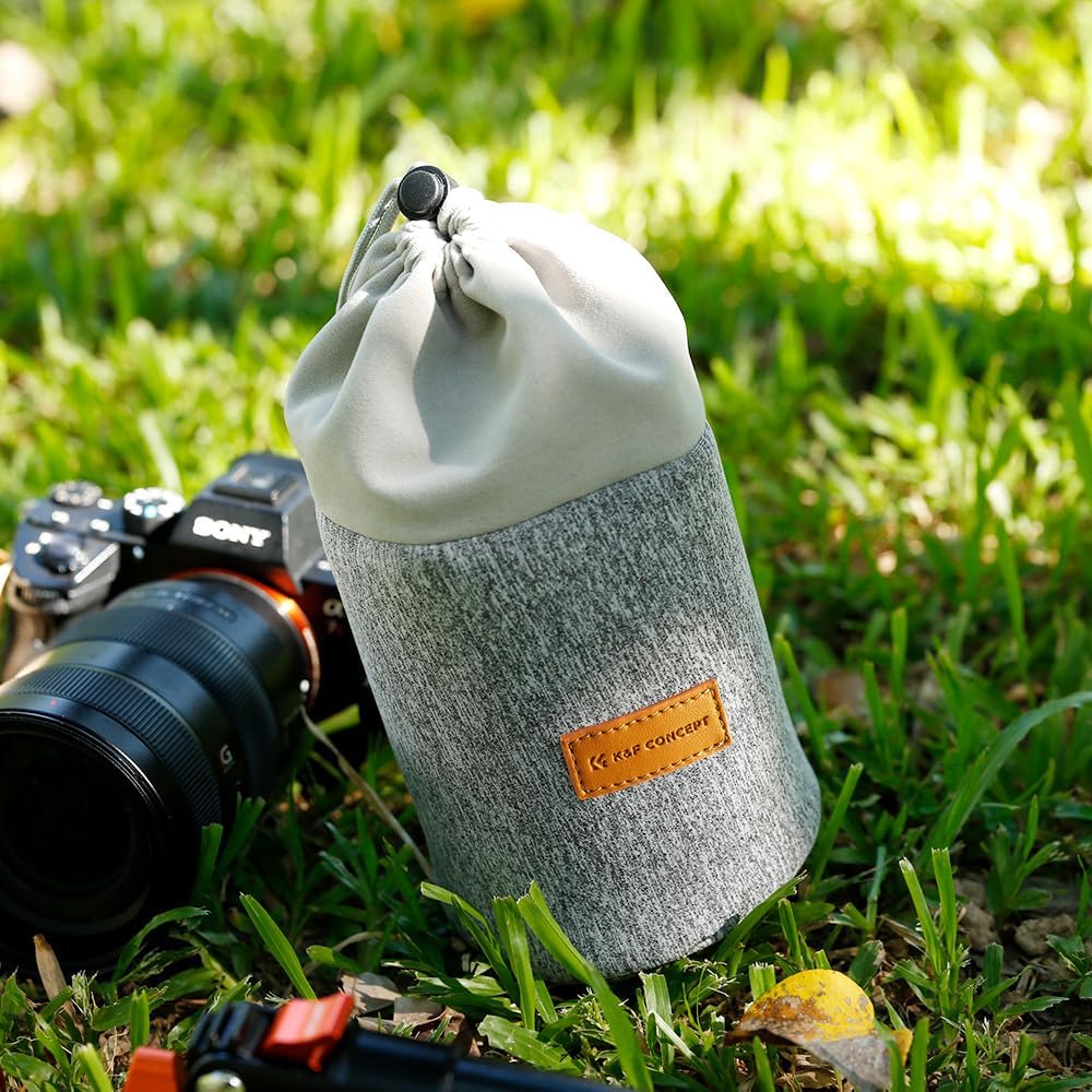 Camera Lens Case, K&F Concept SLR Dual Purpose Lens Case, Pouch, Lens Protection Pouch, Soft SLR 2-Way Waterproof Compatible with DSLR Camera Lenses such as Sony Canon Nikon Pentax Olympus Panasonic