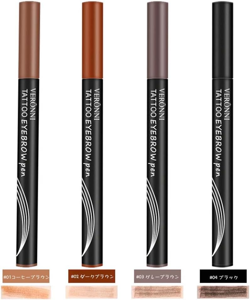 New Feeling Natural Eyebrow 4 Claw Eyebrow Pen, Fine Smooth Brush Head, Clear and Vivid Fork Shape Brush, Liquid Blow, Easy to Carry and Wipe, 4 Heads, 4 Tip Precision Eyebrow Pencil, 4 Tip Eyebrows,