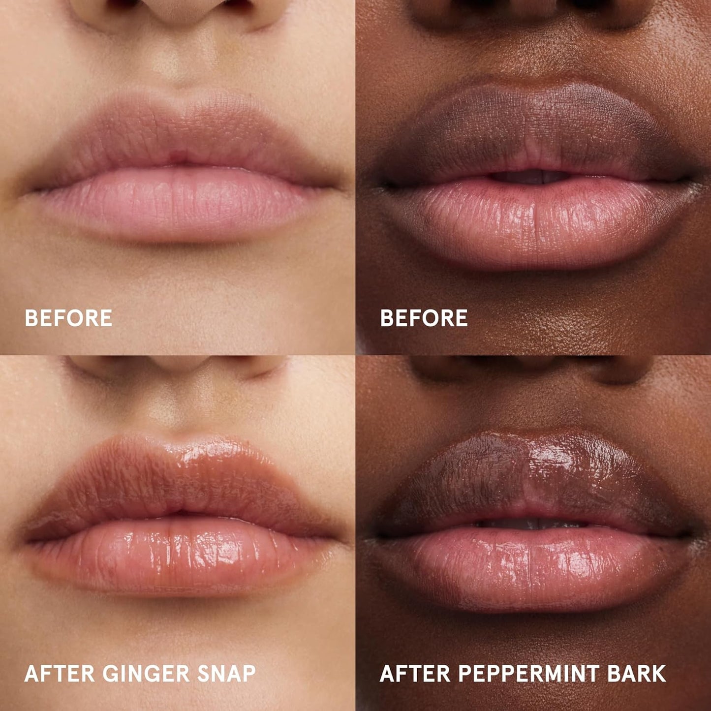 Glossier Balm Dotcom Hydrating Lip Balm Duo - Peppermint Bark & Ginger Snap - Lanolin, Beeswax & Castor Oil for Dry Lips - Nourishing Lip Care Gift Set, 2 x 15ml