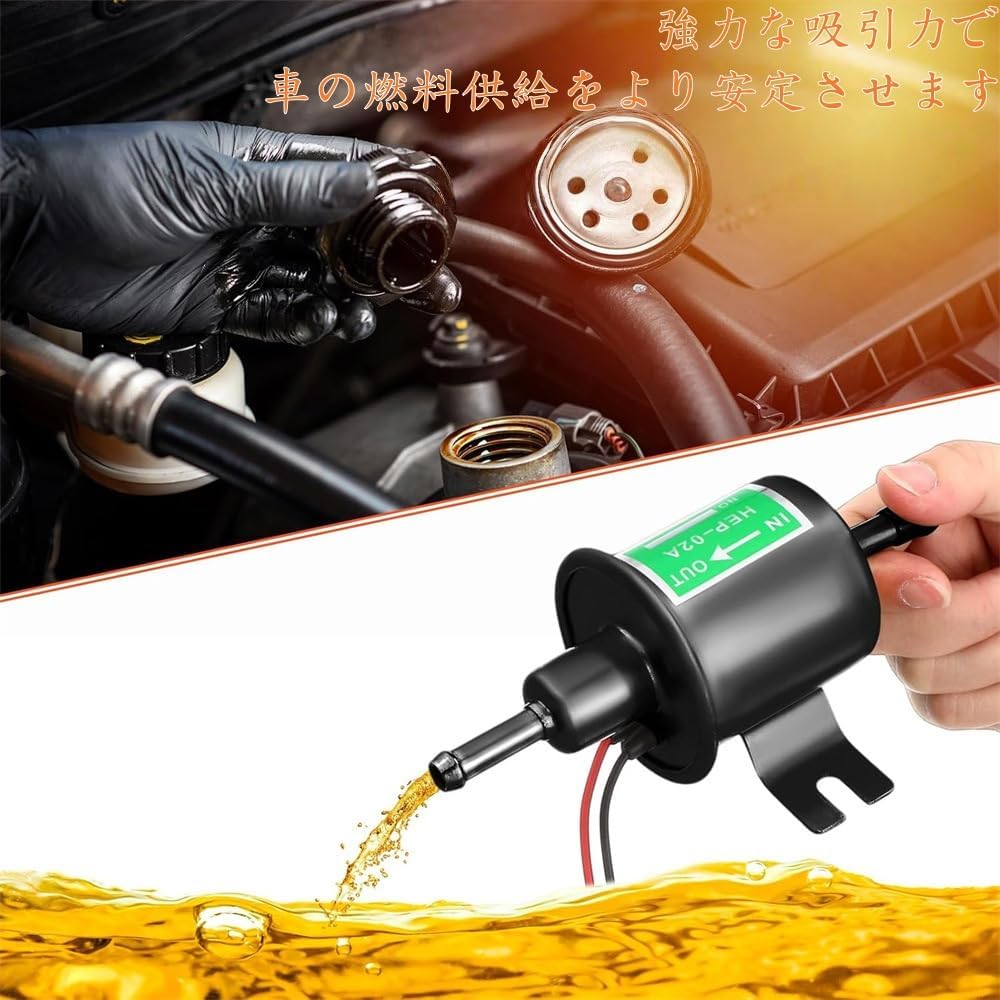 Zxm汎用 12V /24V電磁 燃料ポンプ フューエルポンプ 取りつけボルトΦ8mm軽自動車 自動車 船 旧車の補修 キャブ車 建機 農機具 (ゴールド 24V)