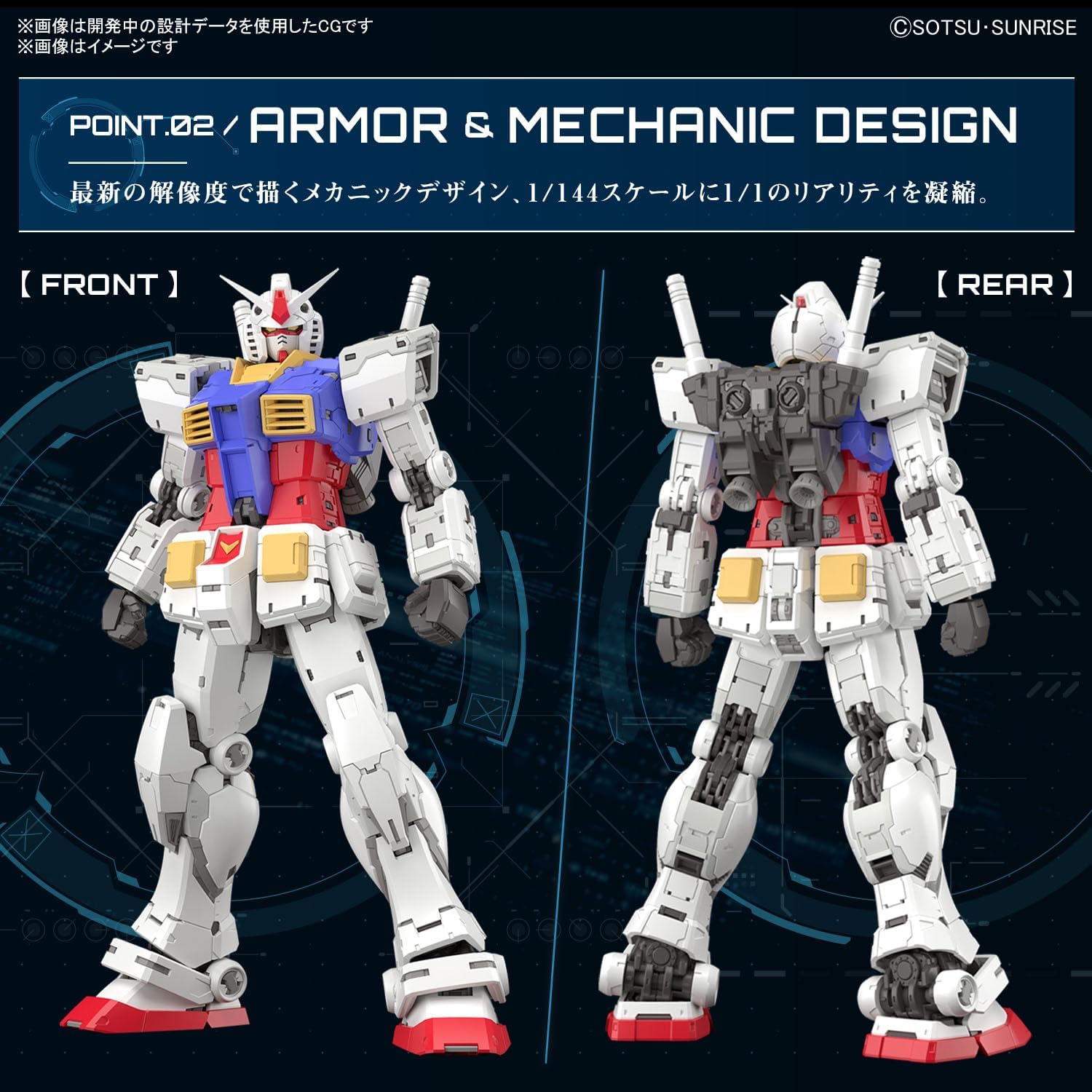 RG Mobile Suit Gundam RX-78-2 Gundam Ver.2.0 1/144 Scale Color-Coded Plastic Model