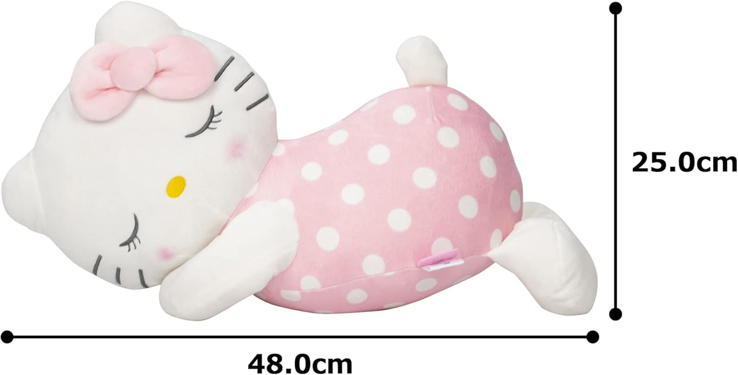 MORIPiLO Sanrio Hello Kitty Body Pillow, Soft Material, Marshmallow Texture, Plush Pillow, Large Cushion, Cute, Large Size, Easy Sleeping Pillow, Approx. 17.7 inches (45 cm) (Hello Kitty Pink)