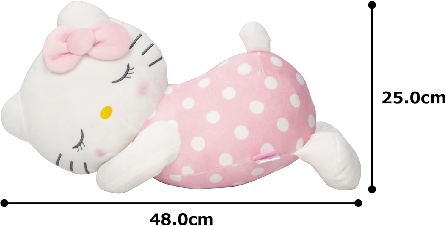 MORIPiLO Sanrio Hello Kitty Body Pillow, Soft Material, Marshmallow Texture, Plush Pillow, Large Cushion, Cute, Large Size, Easy Sleeping Pillow, Approx. 17.7 inches (45 cm) (Hello Kitty Pink)