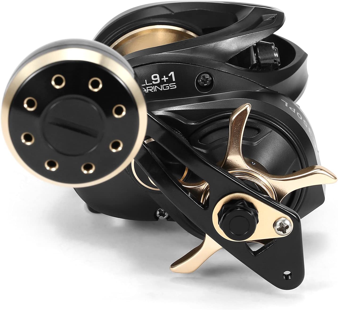 Carbon Fiber Baitcasting Reel 9+1BB Fishing Reel High Speed 6.3:1 Gear Ratio Magnetic Brake System Right Hand Baitcaster Reel