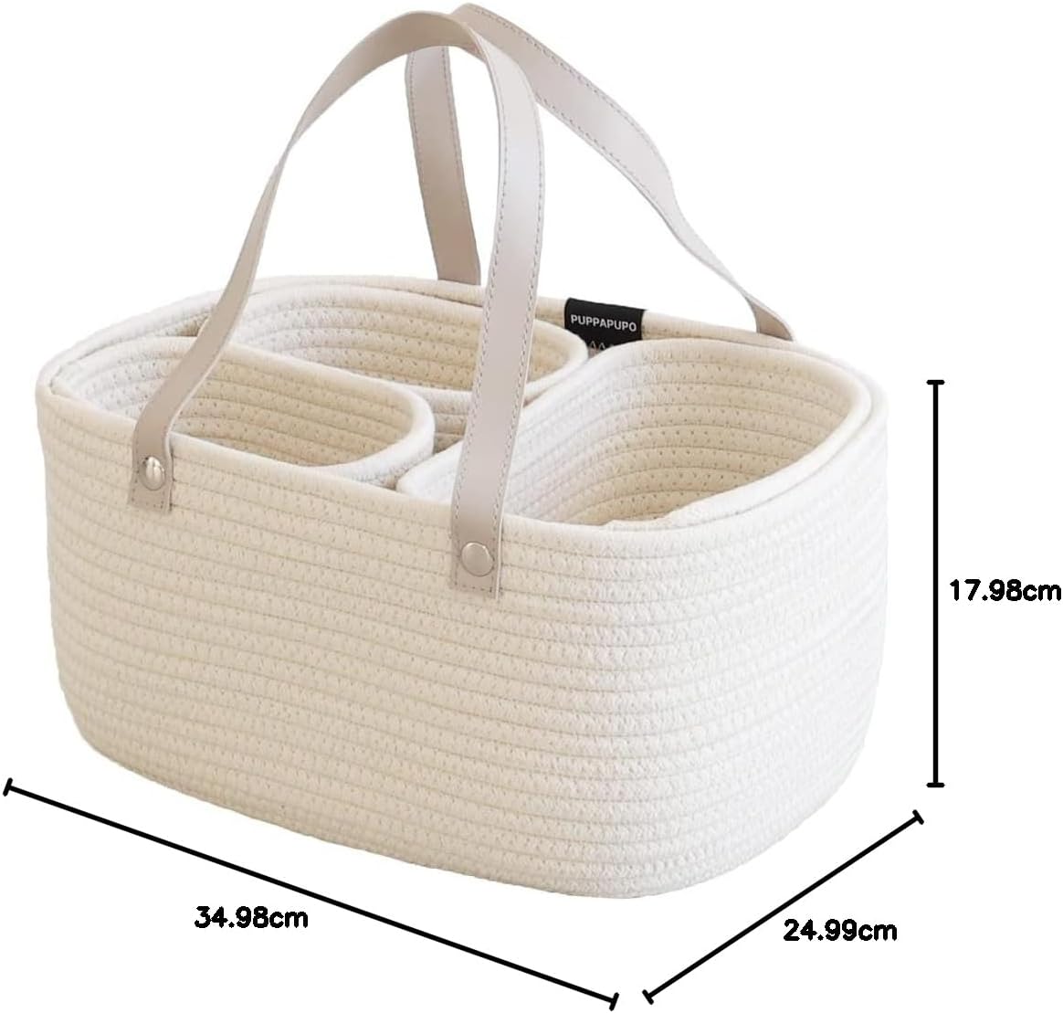 Puppa Pupo Diaper Stocker, Diaper Storage Bag, Rope Woven, Toy, Small Item Storage, Baby Basket, Baby, Hospital Discharge, Simple, Ivory