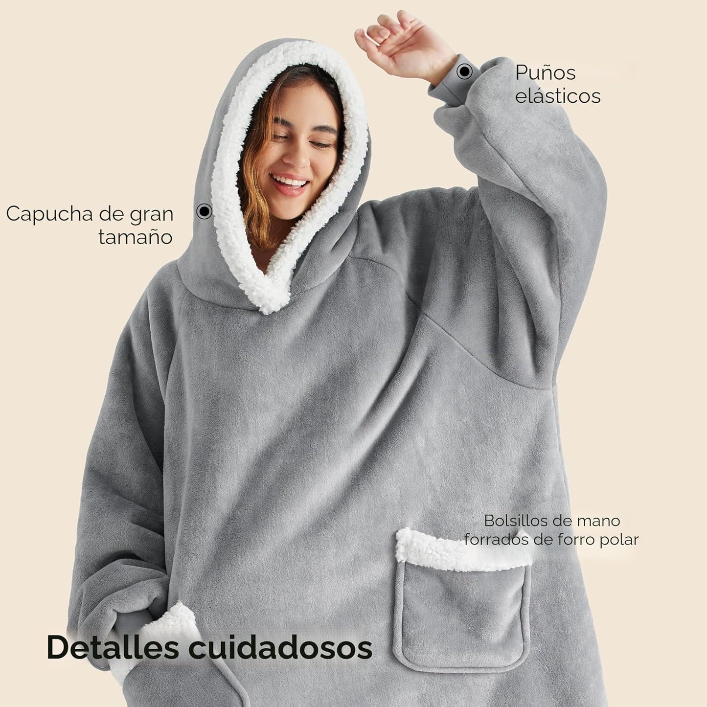 Bedsure - Manta corta de sherpa para llevar puesta