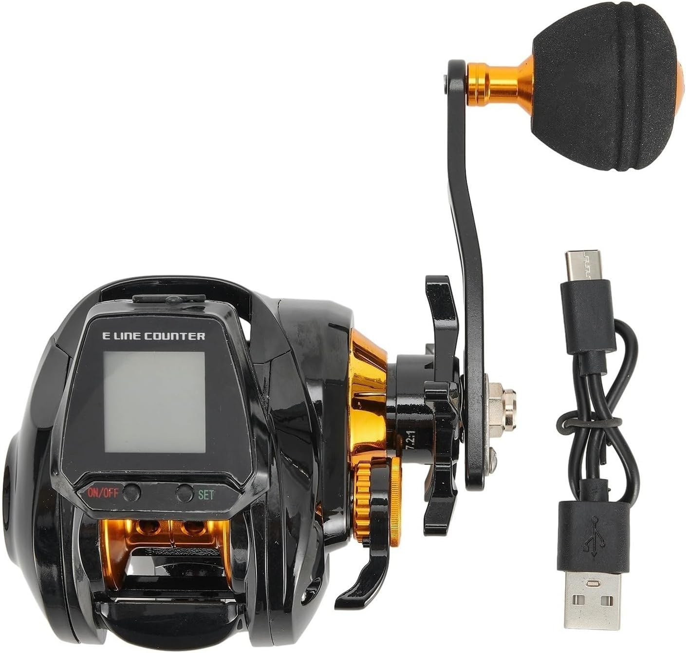Digital Fishing Baitcasting Reel Precise Line Counter 6.3:1 Large Display Baitcasting Fishing Reel - Right Handed Aluminum Alloy Line Counter Magnetic Brake